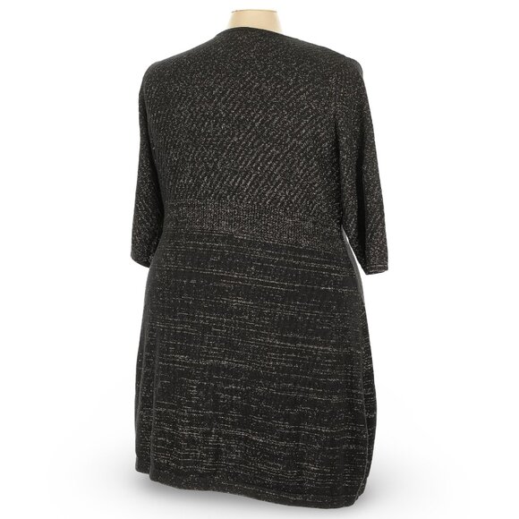 ✨50% Off Bundles 3+ NWOT Lane Bryant Black & Gold Metallic V-Neck Dress Sz 26/28 - Picture 4 of 4